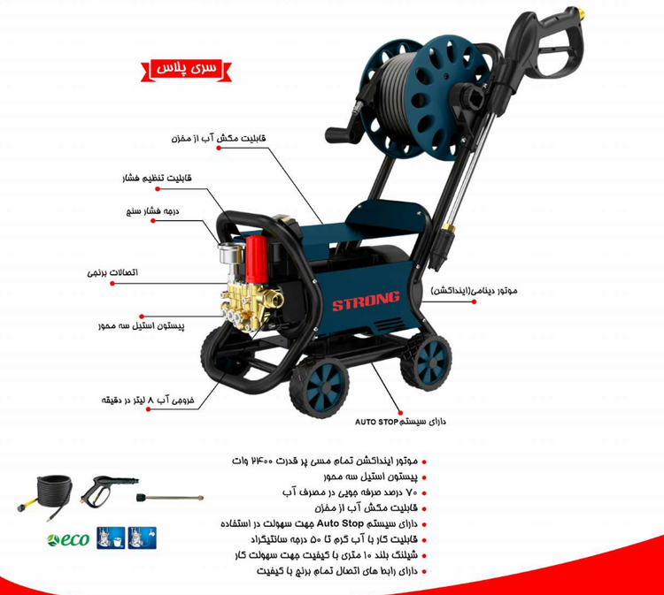 کارواش دینامی استرانگ مدل +KAW180 فشار ۱۸۰ بار