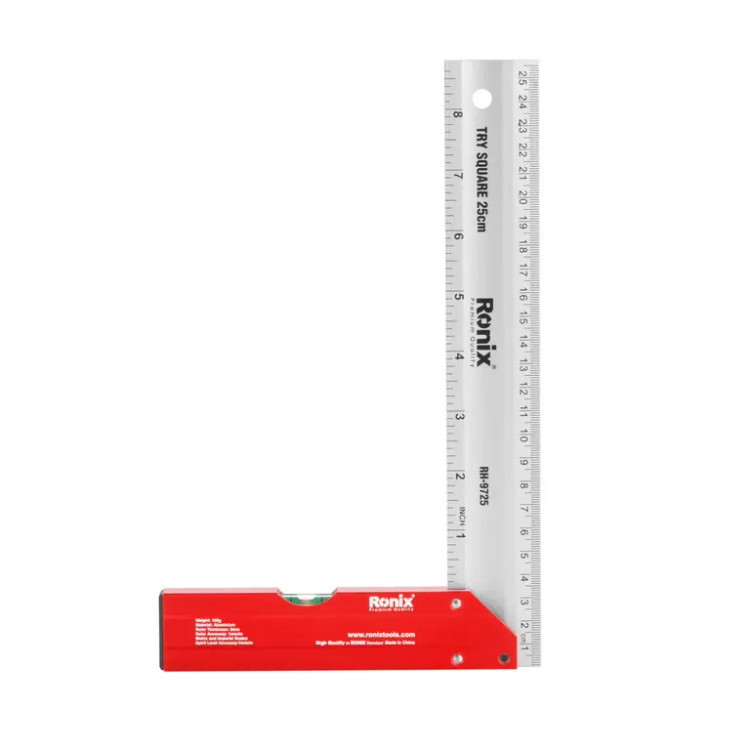گونیا رونیکس مدل RH-9725 تراز دار سایز ۲۵ سانتی متر