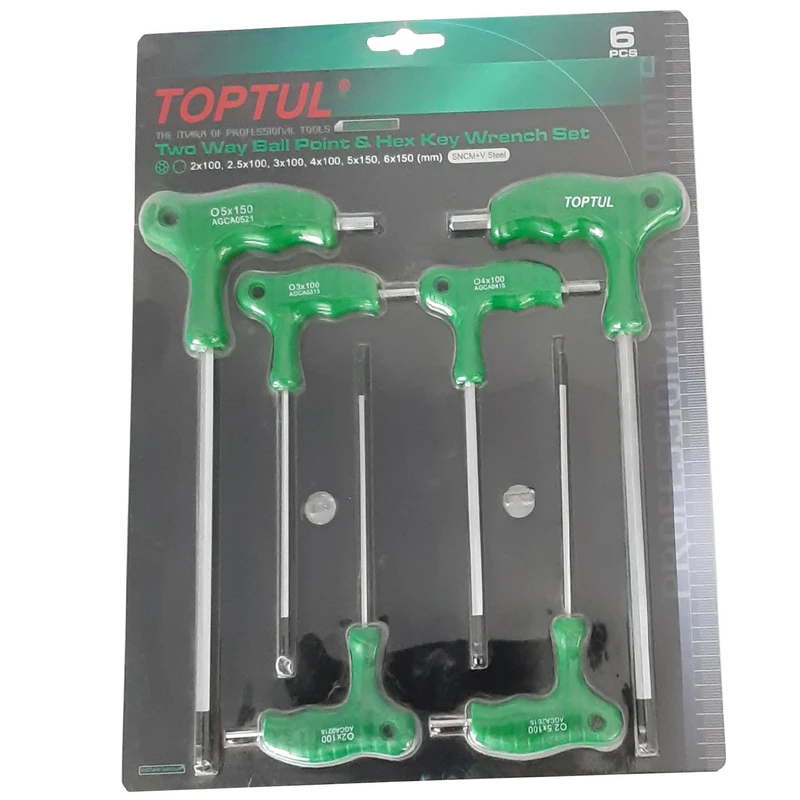 مجموعه آچار آلن عصایی 6 عددی تاپ تول TOPTUL مدل GAAS0601