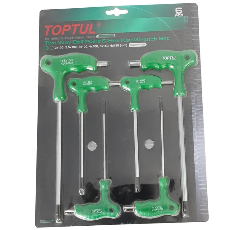 مجموعه آچار آلن عصایی 6 عددی تاپ تول TOPTUL مدل GAAS0601